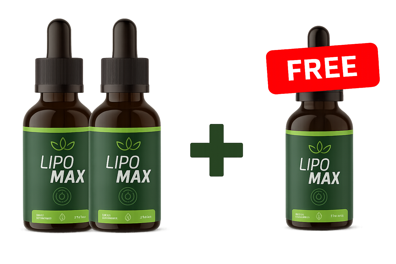 Three bottles of LipoMax weight loss supplement